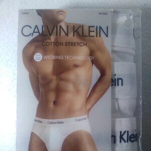 Calvin Klein Men's Cotton Stretch 3-Pack Hip Briefs White Underwear Size XXL